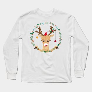 A reindeer during the Christmas season Long Sleeve T-Shirt